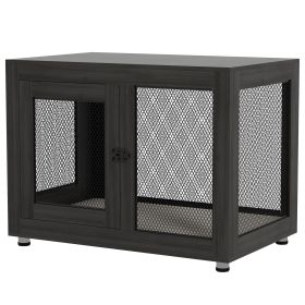 Pet Crate End Table with Water-resistant Cushion or Large Medium Dogs, Black Pet Crate End Table with Water-resistant Cushion or Large Medium Dogs, Black